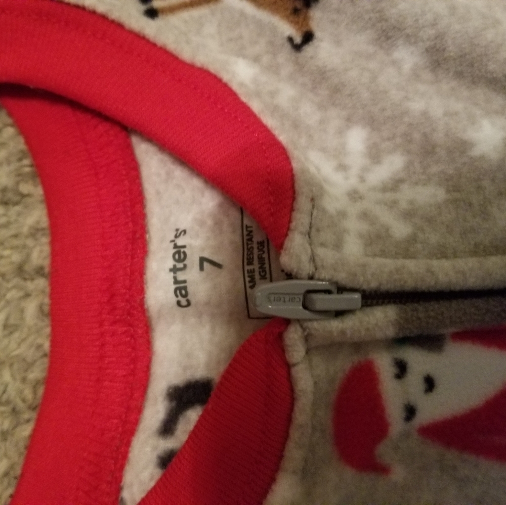 Carters size 7 footed pajamas